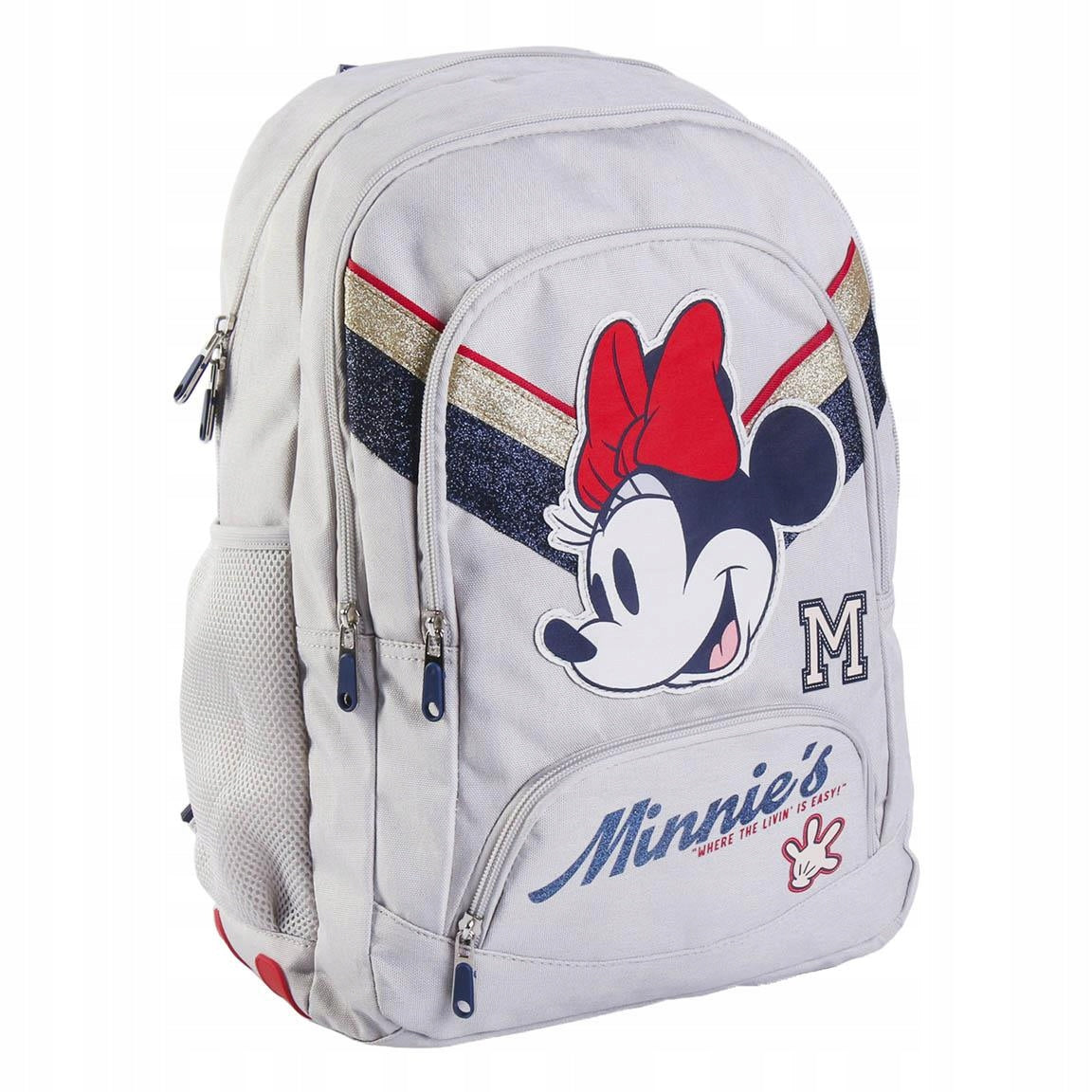 Schulranzen Minnie Mouse Hellgrau (30 x 18 x 46 cm) 
