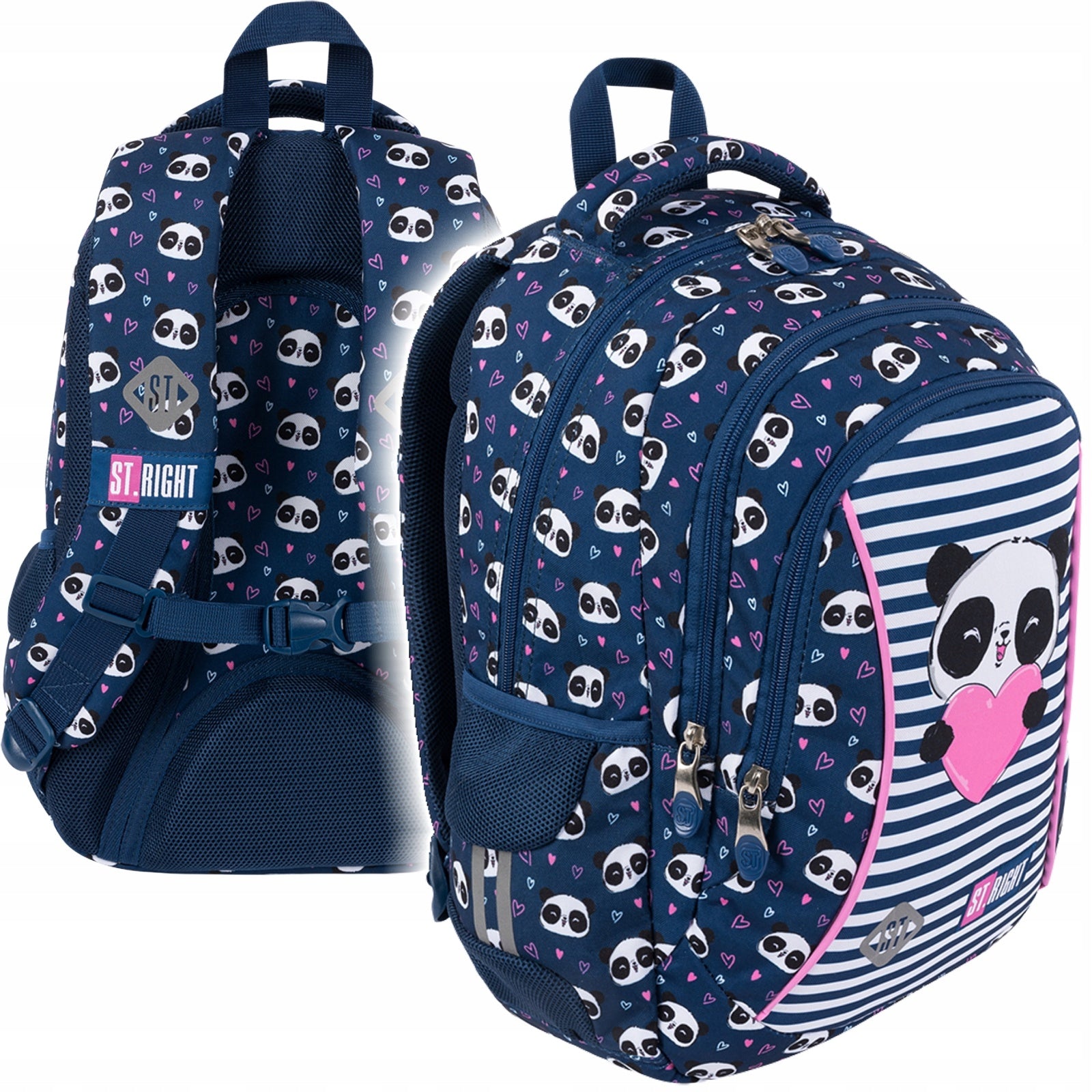 Rucksack St. Right Love Panda, blau 