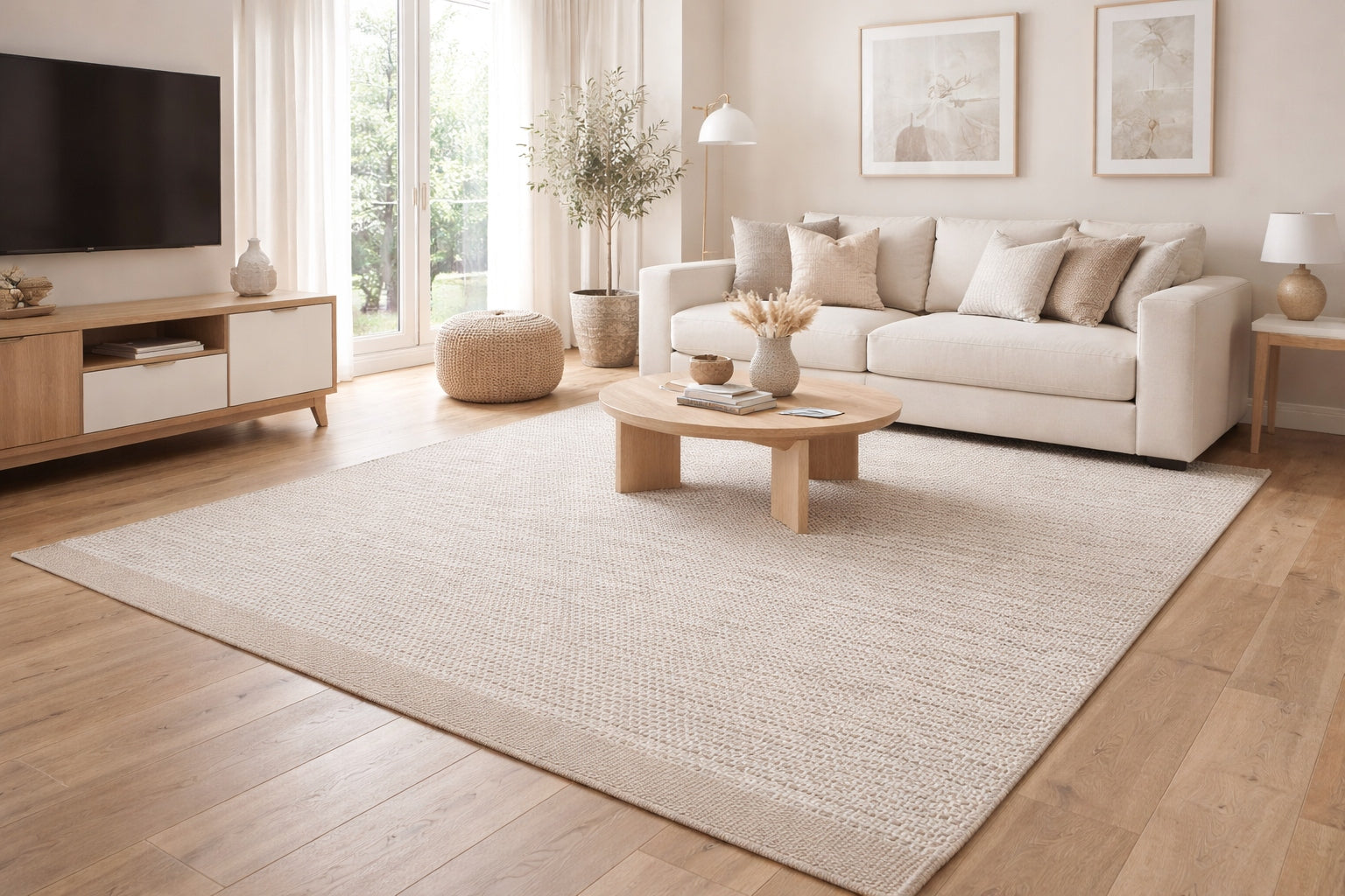 Pled Natural Wool Carpet – boho style | handmade | double-sided 120x170 Product width 120 cm