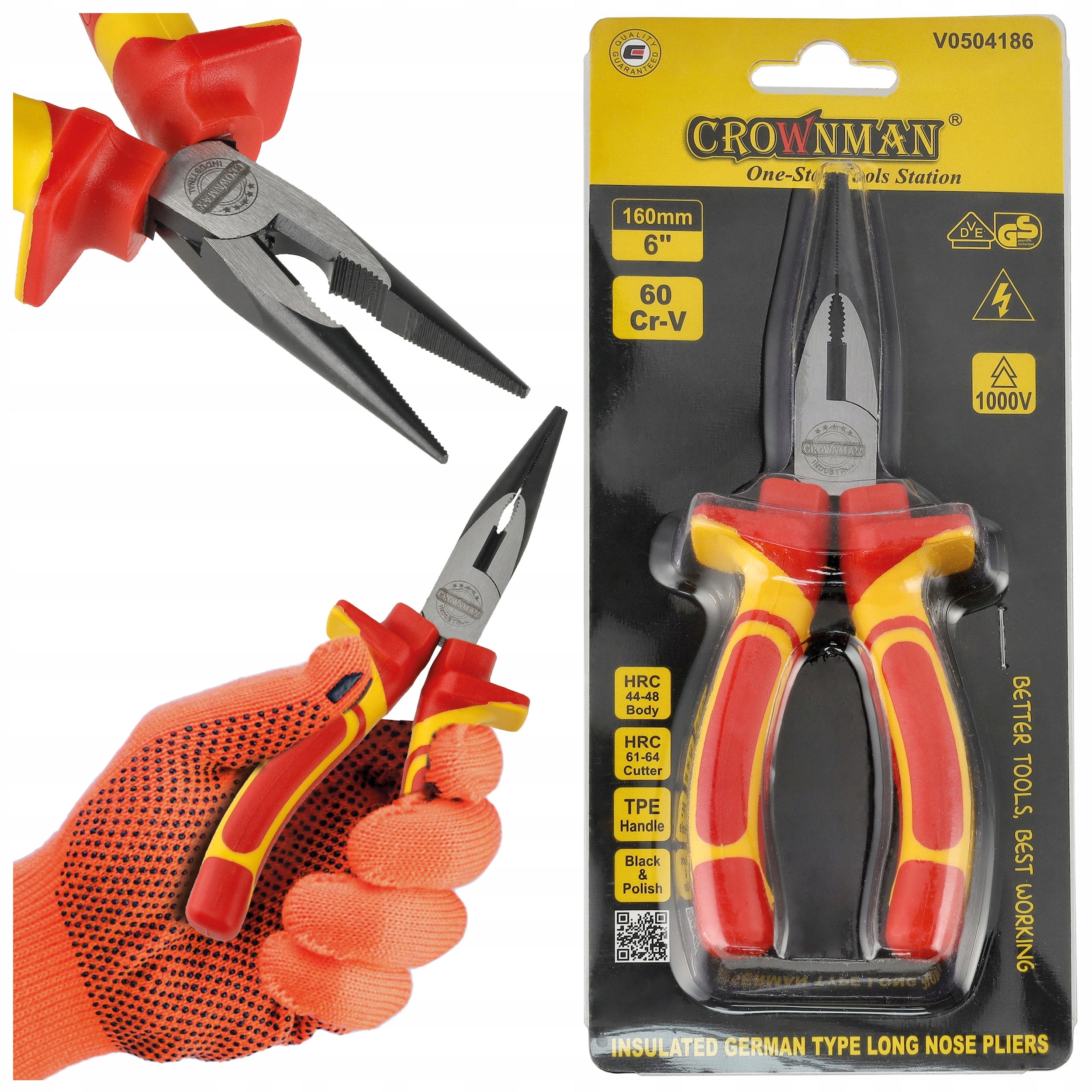 Pliers Insulated Elongated Universal 16cm Long pliers 1000V CR-V