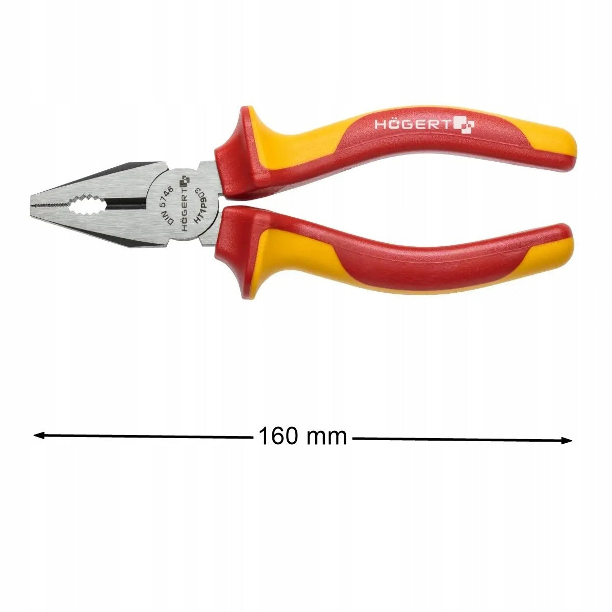 Pliers Universal Insulated Straight 160mm 1000V VDE Hoegert Packaging status original