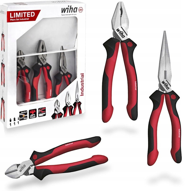 Pliers Wiha Industrial Set of 3 Universal Cutting Combinations