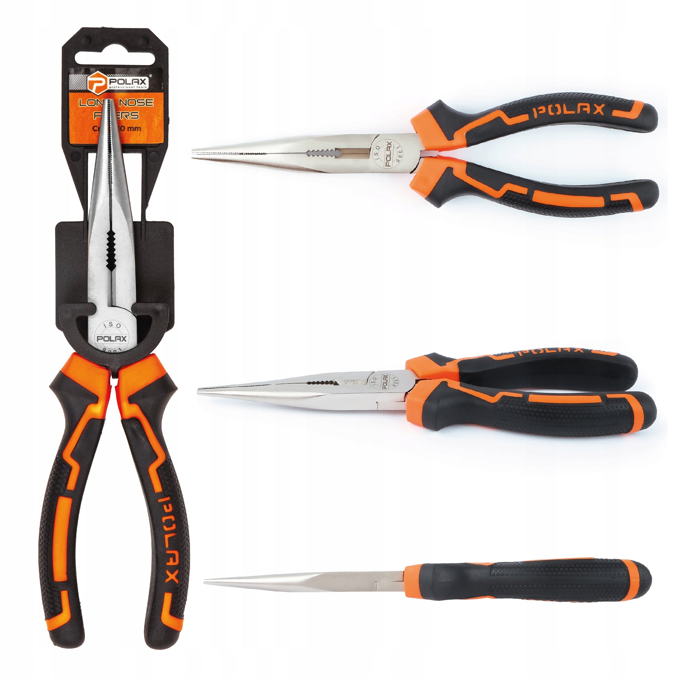 Pliers elongated straight handles two-component Cr-V 180 mm Polax