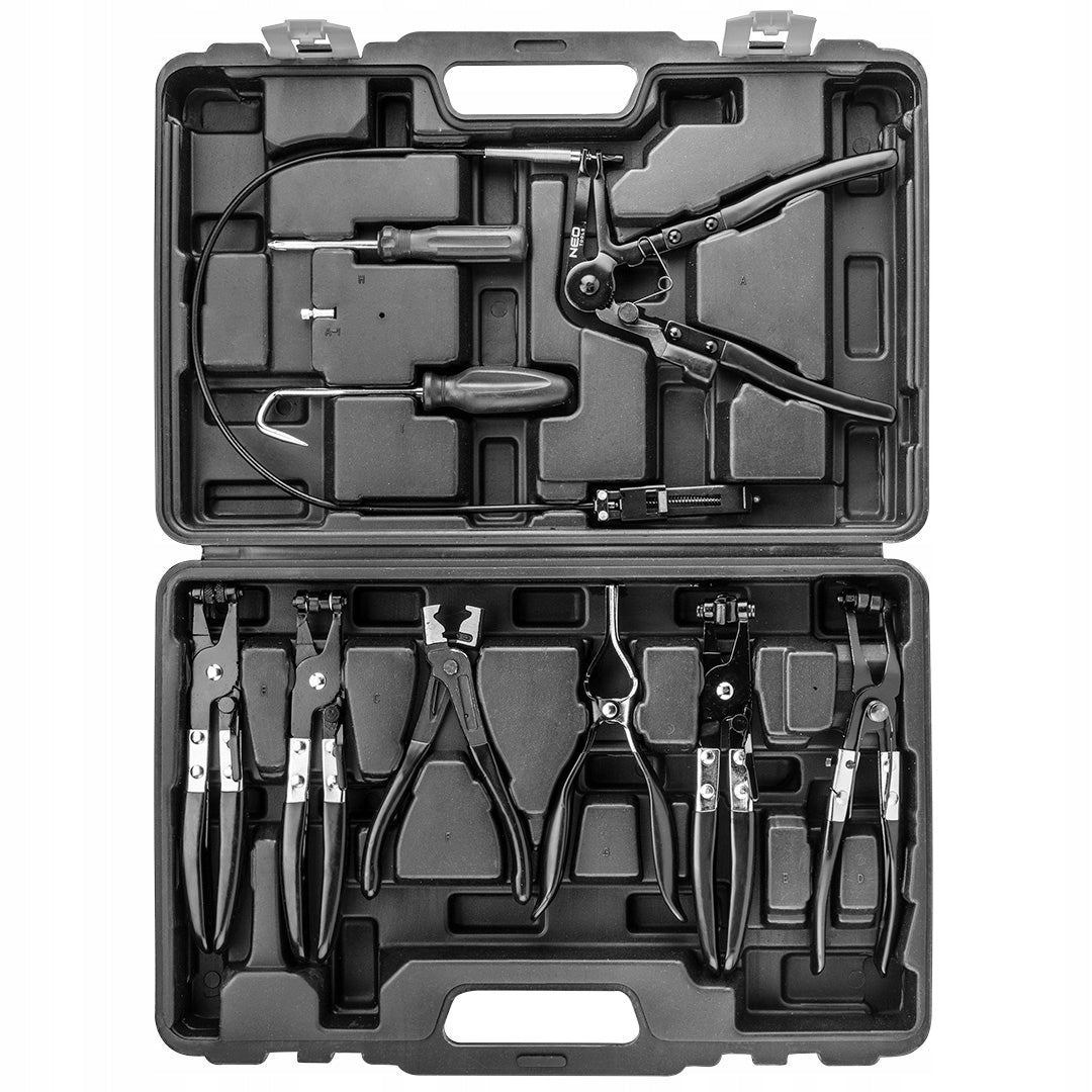 Pliers for clamps, set of 9 NEO 11-228