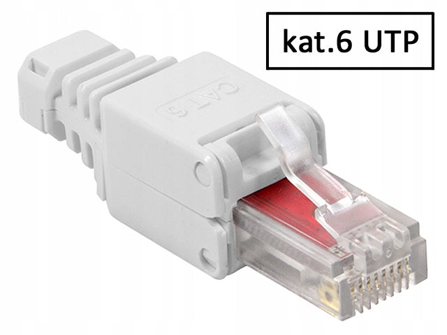 Plug RJ45/8P8C UTP cat.6 twisted pair wire/link AWG23-26 toolless