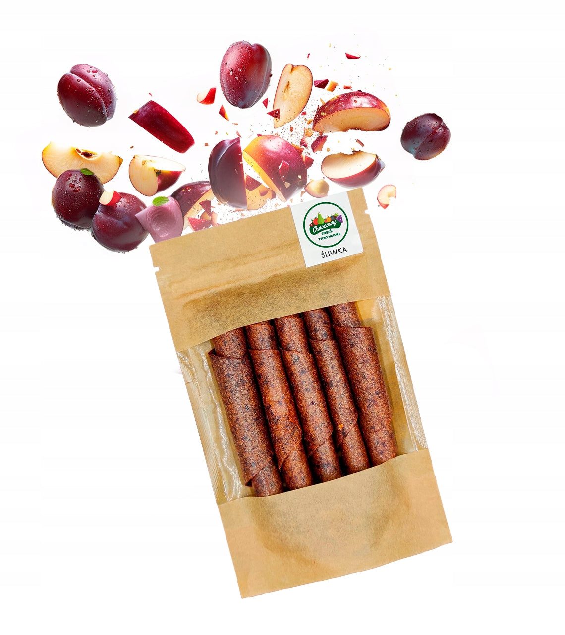 Plum rolls snack 50g natural prebiotic and source of vitamins ABC.