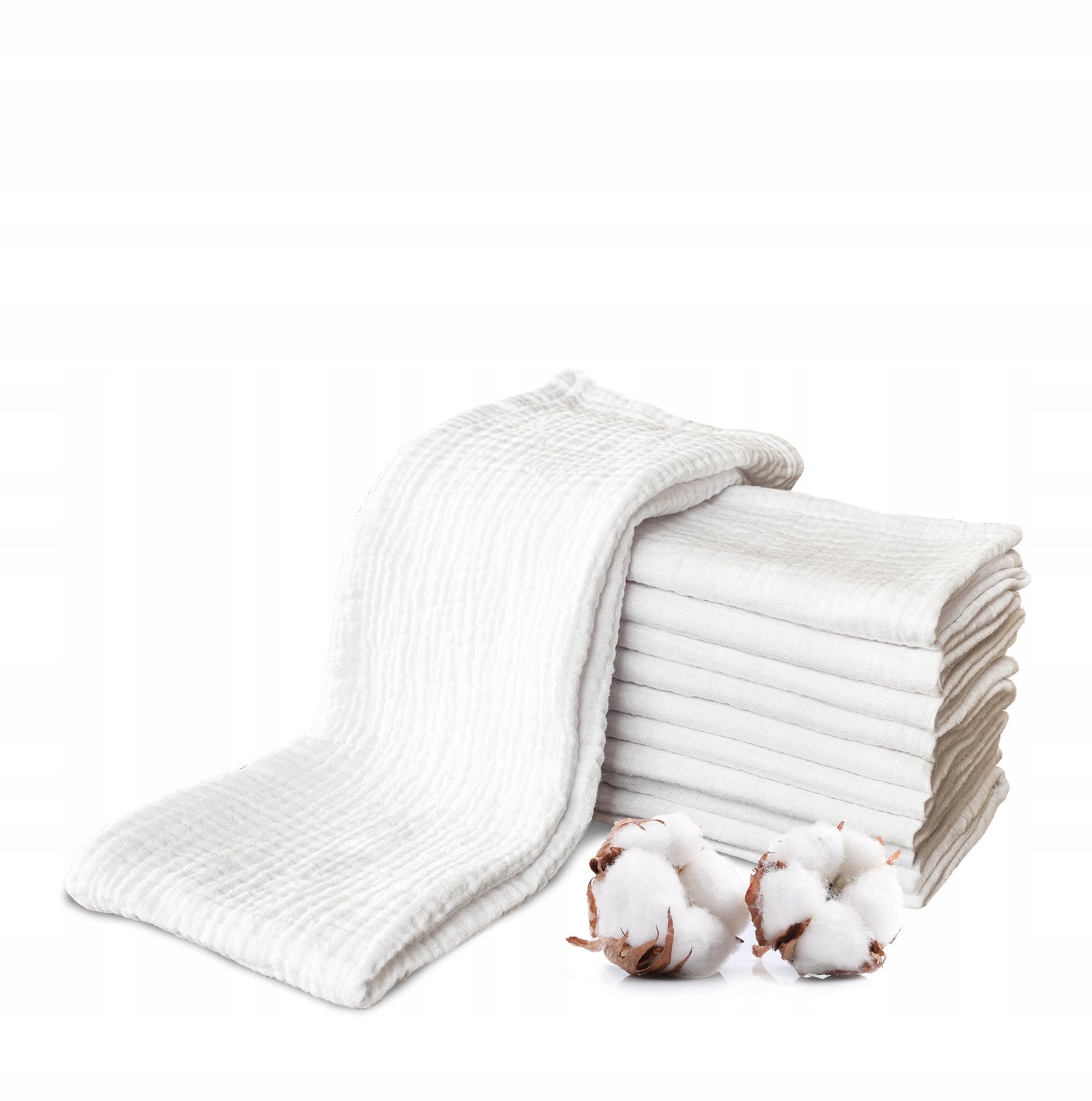 Plumeri Muslin Diapers White 7pcs 30x30 cm