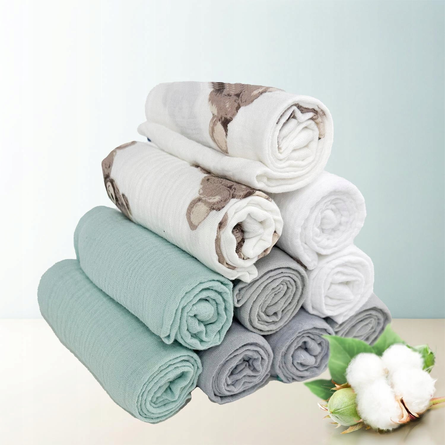 Plumeri Muslin diapers color set 10 pcs. 30x30 cm EAN (GTIN) 5904463310827