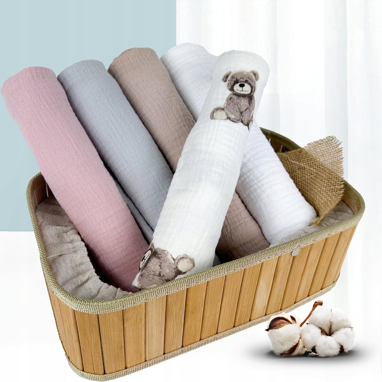 Plumeri Muslin diapers color set 5 pcs. 70x70 cm Brand Plumeri