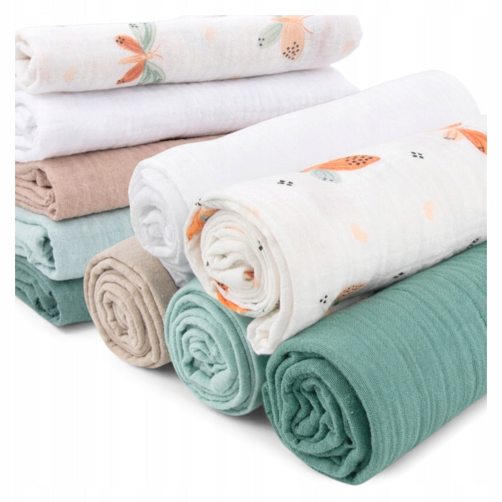 Plumeri Muslin diapers color set 5 pcs. 70x70 cm