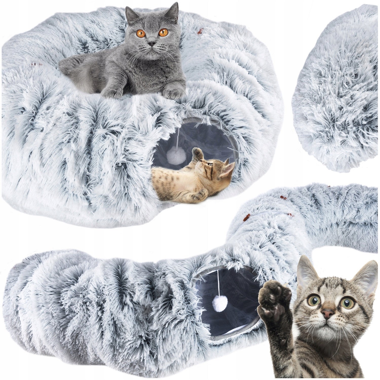 Plush Bed Dog Cat Pillow Soft Tunnel Cottage Toy 4in1 Packaging status original