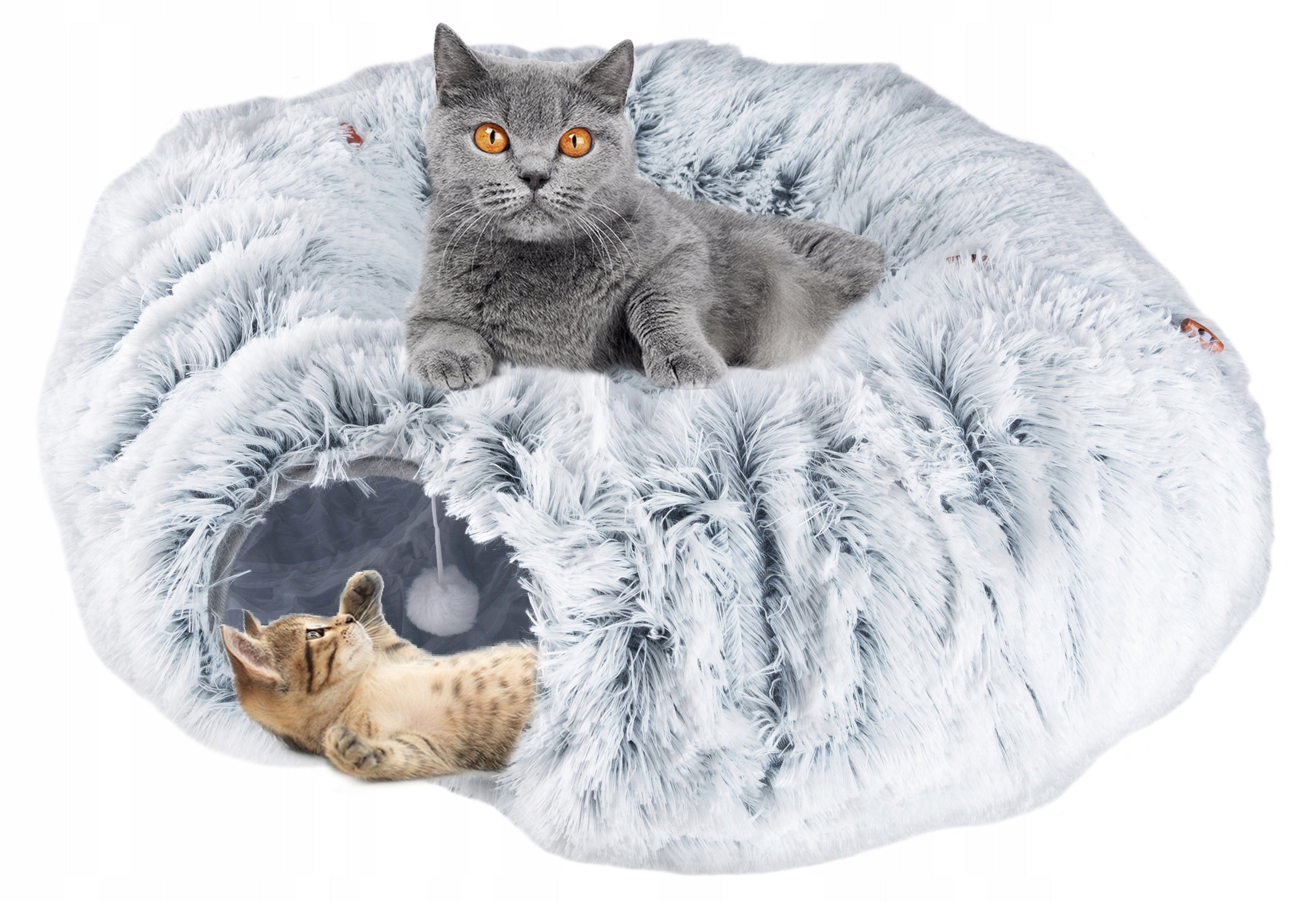 Plush Bed Dog Cat Pillow Soft Tunnel Cottage Toy 4in1