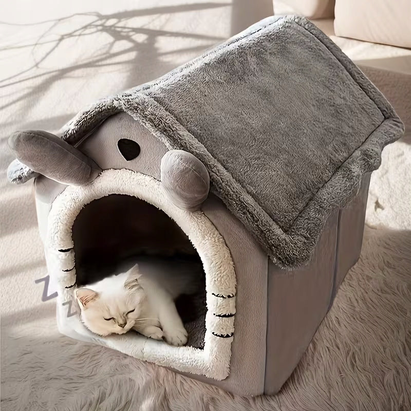 Plush Dog Cat House with Ears Grey Roz. M Packaging status original