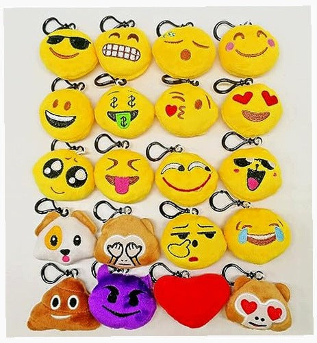 Plush Emoji Keychain for Kids, Birthday Gift, 20 Pcs, Wedding