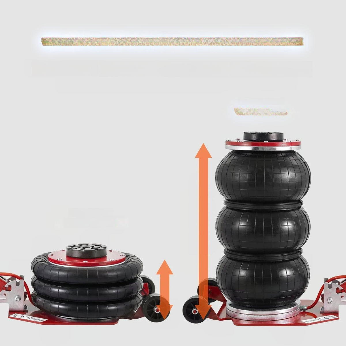Pneumatic lift 3t for cars quick lifting 44.9cm red Minimum lifting height 140 mm