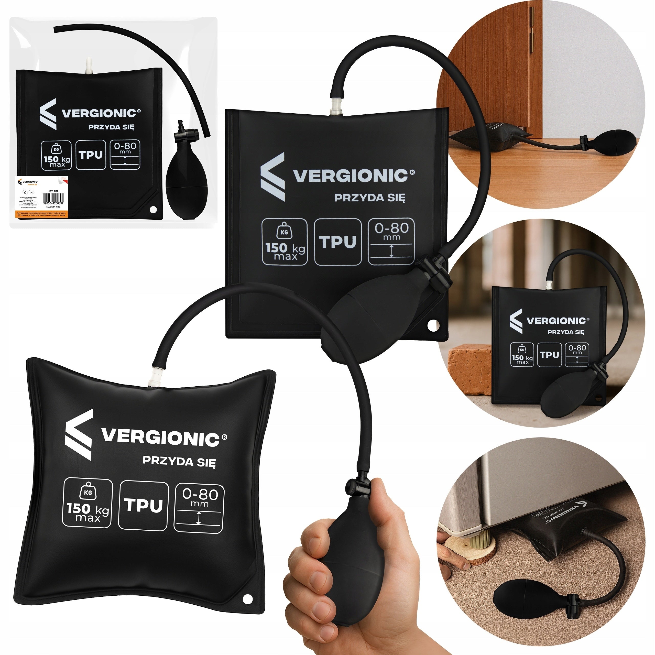 Pneumatic mounting cushion VERGIONIC 150 kg 16×15 cm PE Manufacturer code 8167