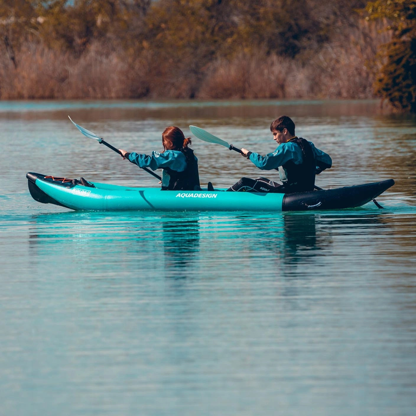 Pneumatic pumped kayak AQUADESIGN 2-person KOLOA 360 cm 215 kg Material pneumatic