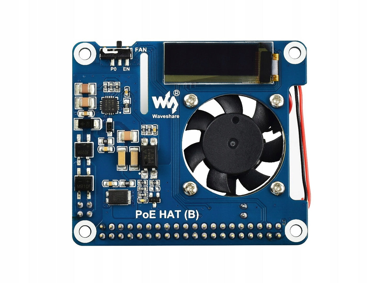 PoE HAT (B) - Power over Ethernet for Raspberry Pi Manufacturer WaveShare