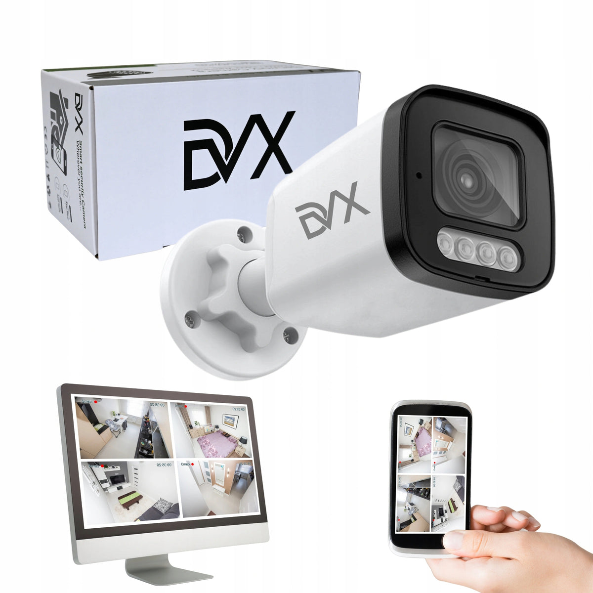 PoE IP LAN CAMERA FOR ONVIF SURVEILLANCE 8MPx 4K INTERNAL EXTERNAL DVX