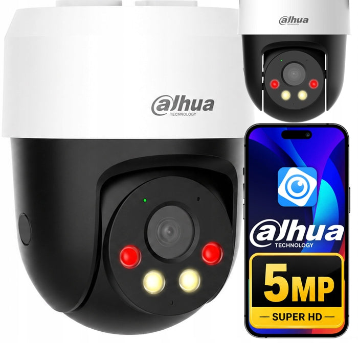 PoE Rotating Camera Dahua 5MP 3K Day/Night Full Color Audio DMSS App