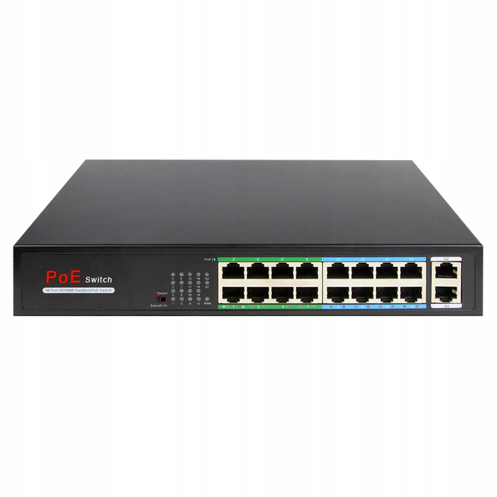 PoE Switch 16 Ports POE 160W 2x Uplink RJ45 1Gbps Packaging status original