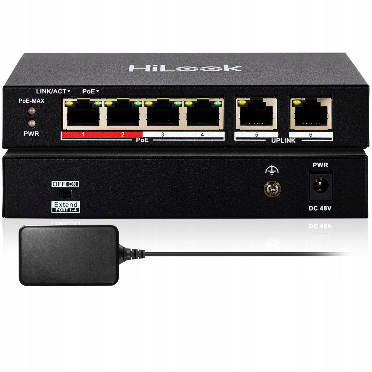 PoE Switch 4+2 10/100Mbps 35W 2PCS HiLook by Hikvision Packaging status original