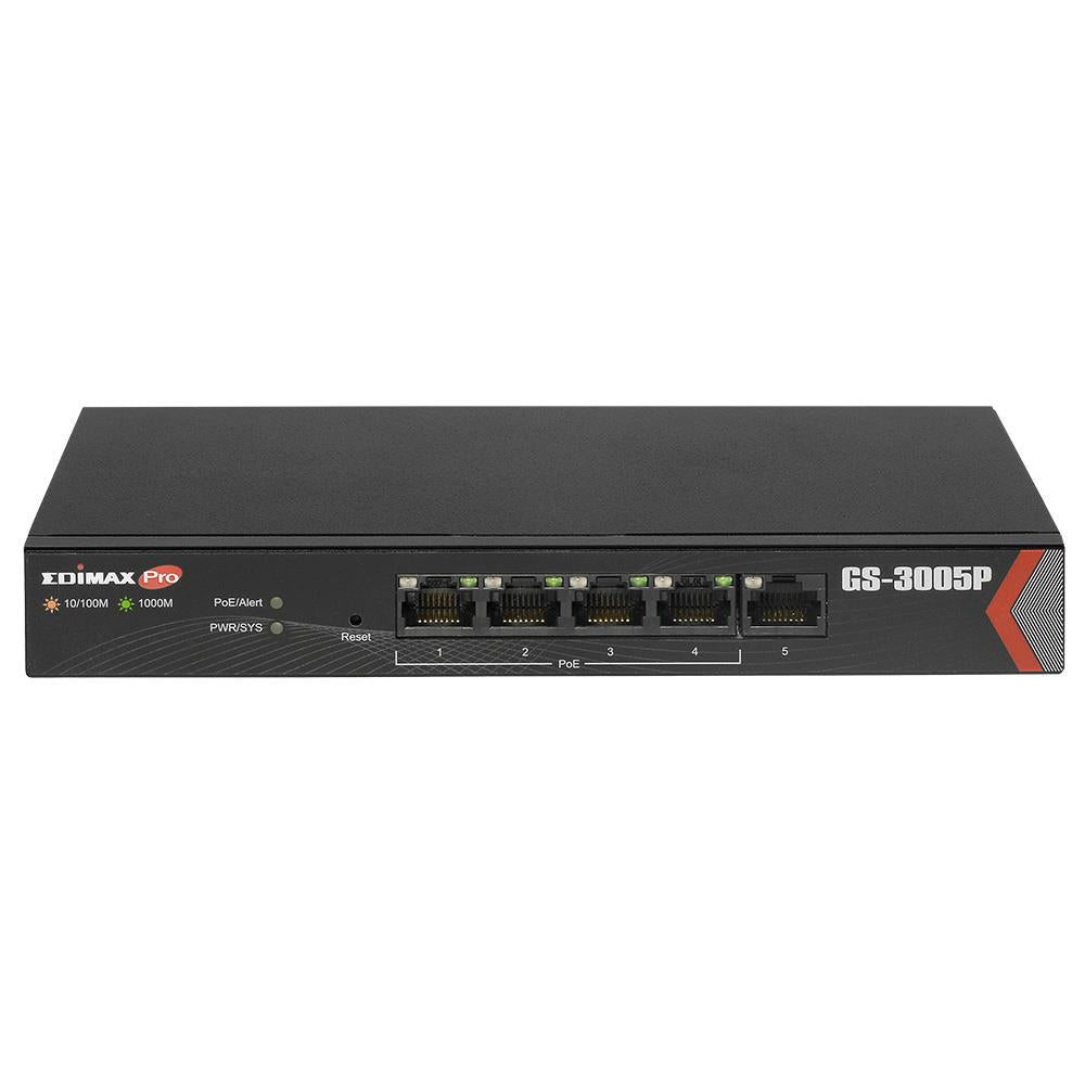 PoE+ Switch 5x Gigabit Edimax GS-3005P Web Smart, 72W, VLAN, QoS Packaging status original