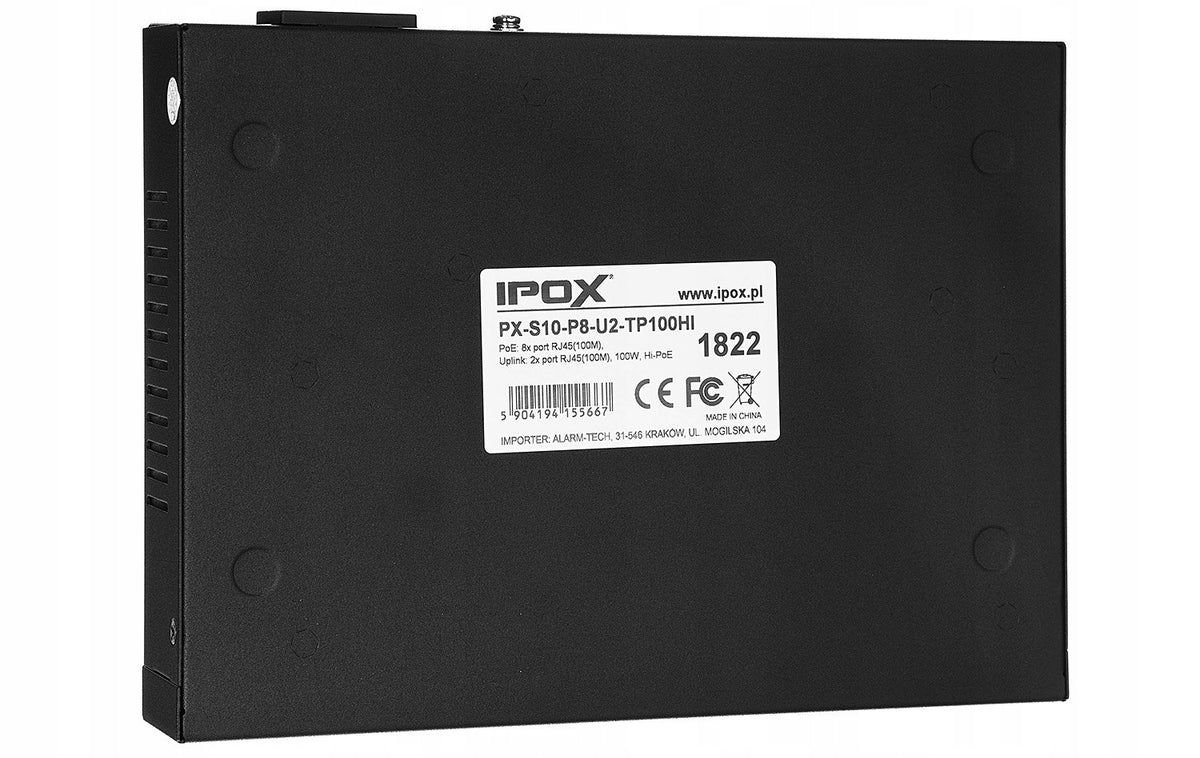 PoE Switch 8-Port + 2 RJ45, 100W, 2Gbps IPOX Manufacturer no brand