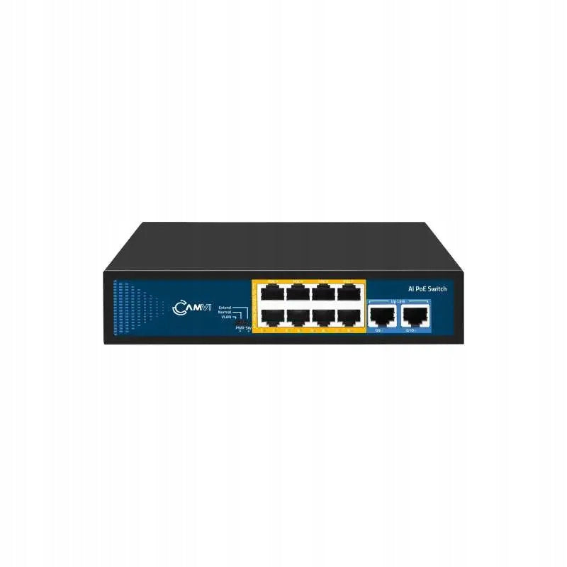 PoE Switch 8x100Mb + 2xGigabit Uplink CV-SW0802G | VLAN | Extend | Watchdog