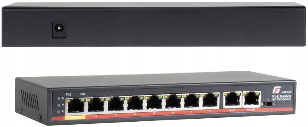PoE Switch GETFORT 8FE x PoE + 2FE Uplink 120W PoE+ Packaging status original