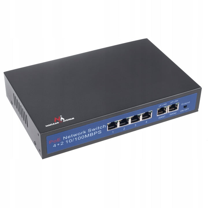 PoE Switch for IP Cameras 6 Ports 4xPoE 2xUplink 60W