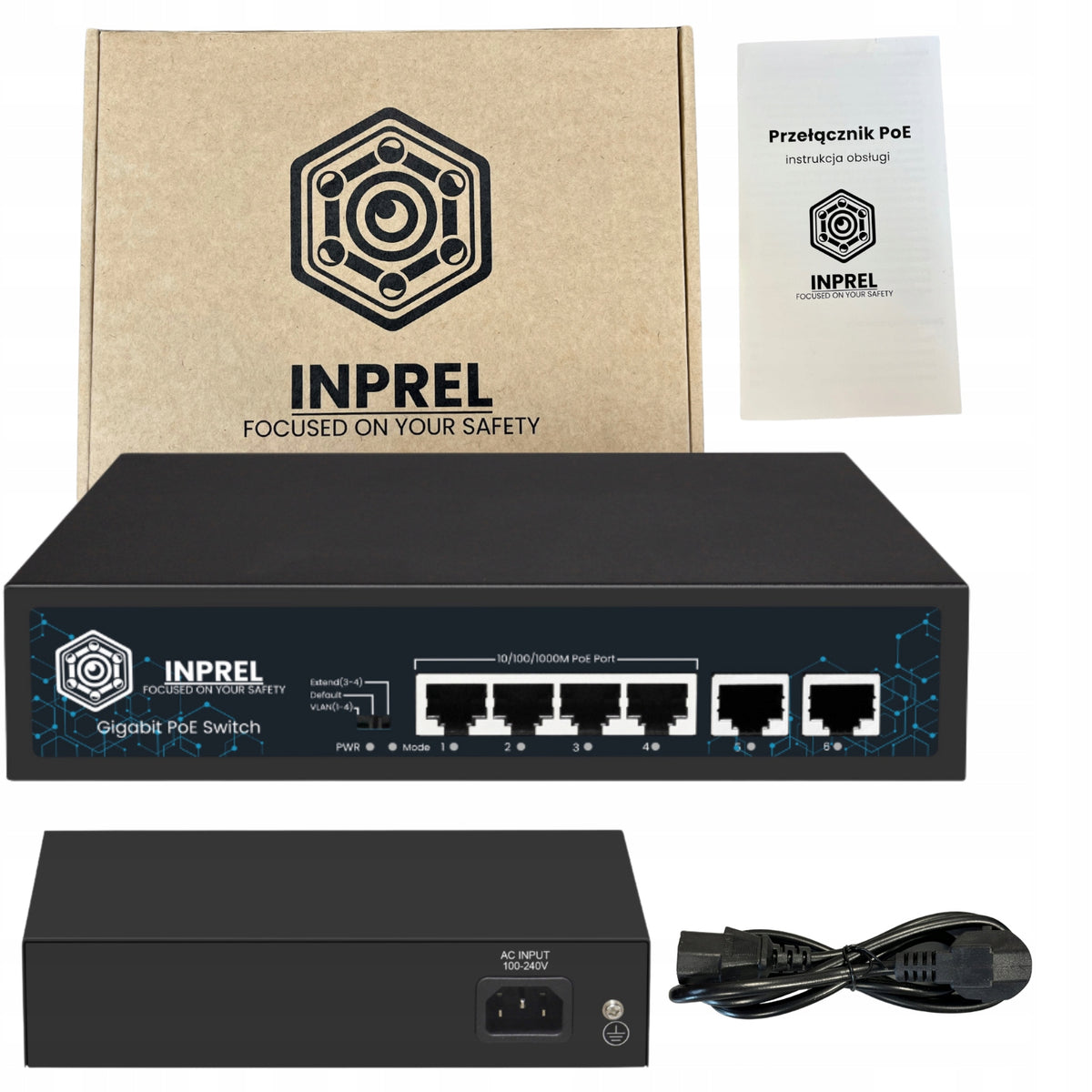 PoE switch INPREL INP-6-4GT-60 6-port (4+2) 10/100Mbps