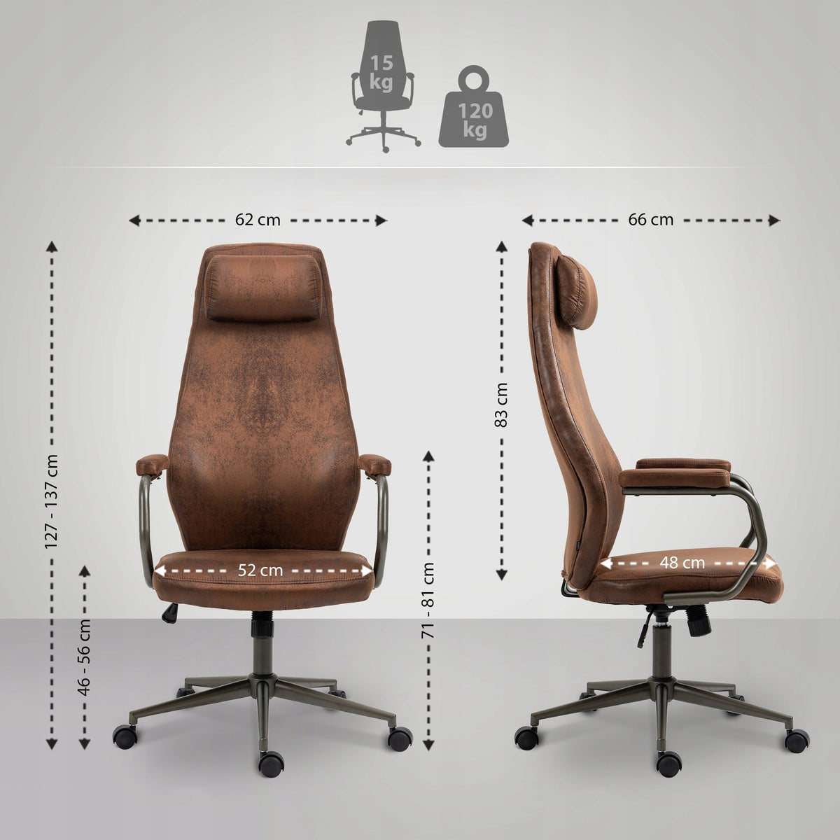 Pocatello office chair, cognac Packaging status original