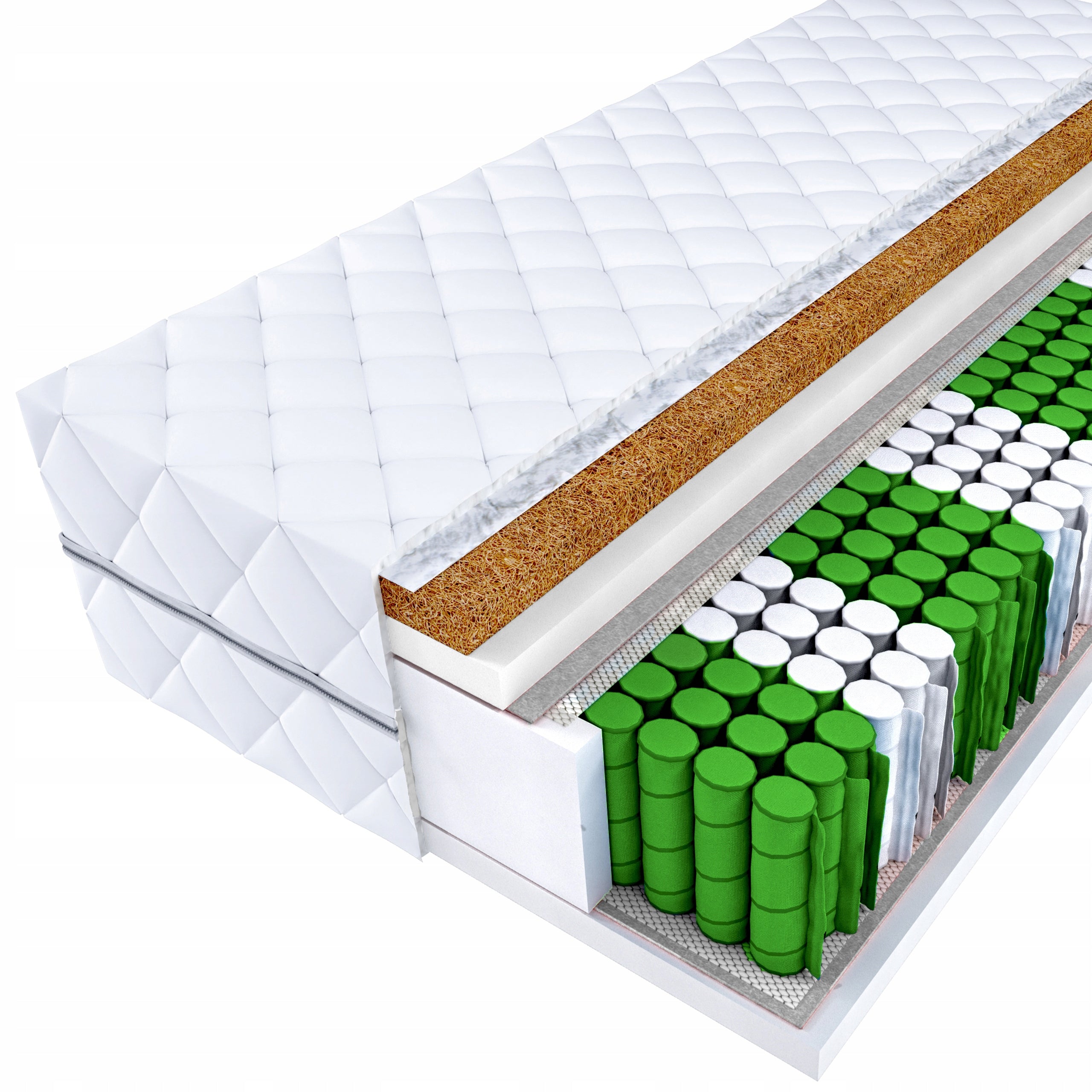 Pocket mattress with coconut fiber CARL 90x200 H3 / H4 - NO MORE BACK PAIN!