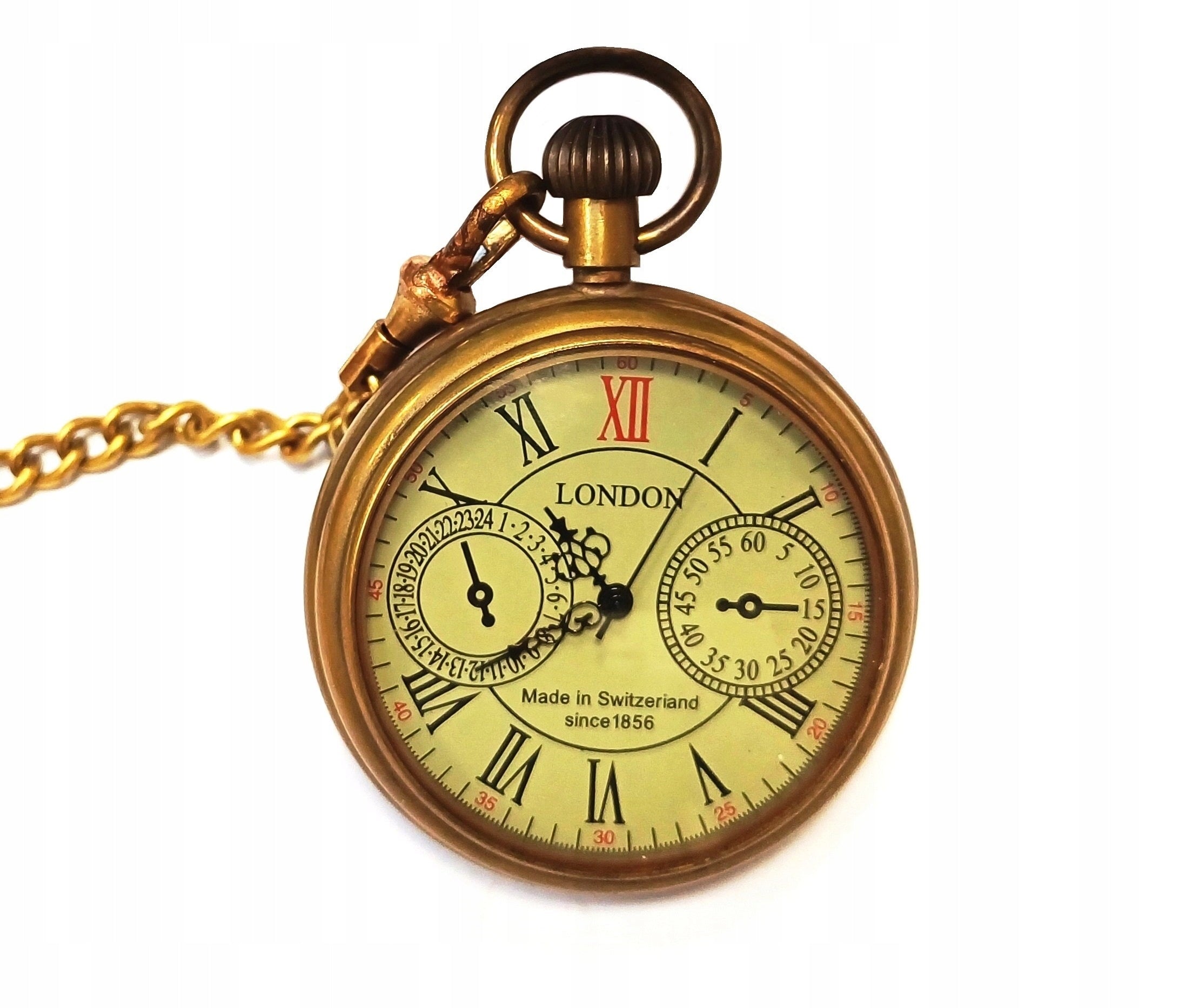 Pocket watch mechanical massive with foreign exchange retro style gift