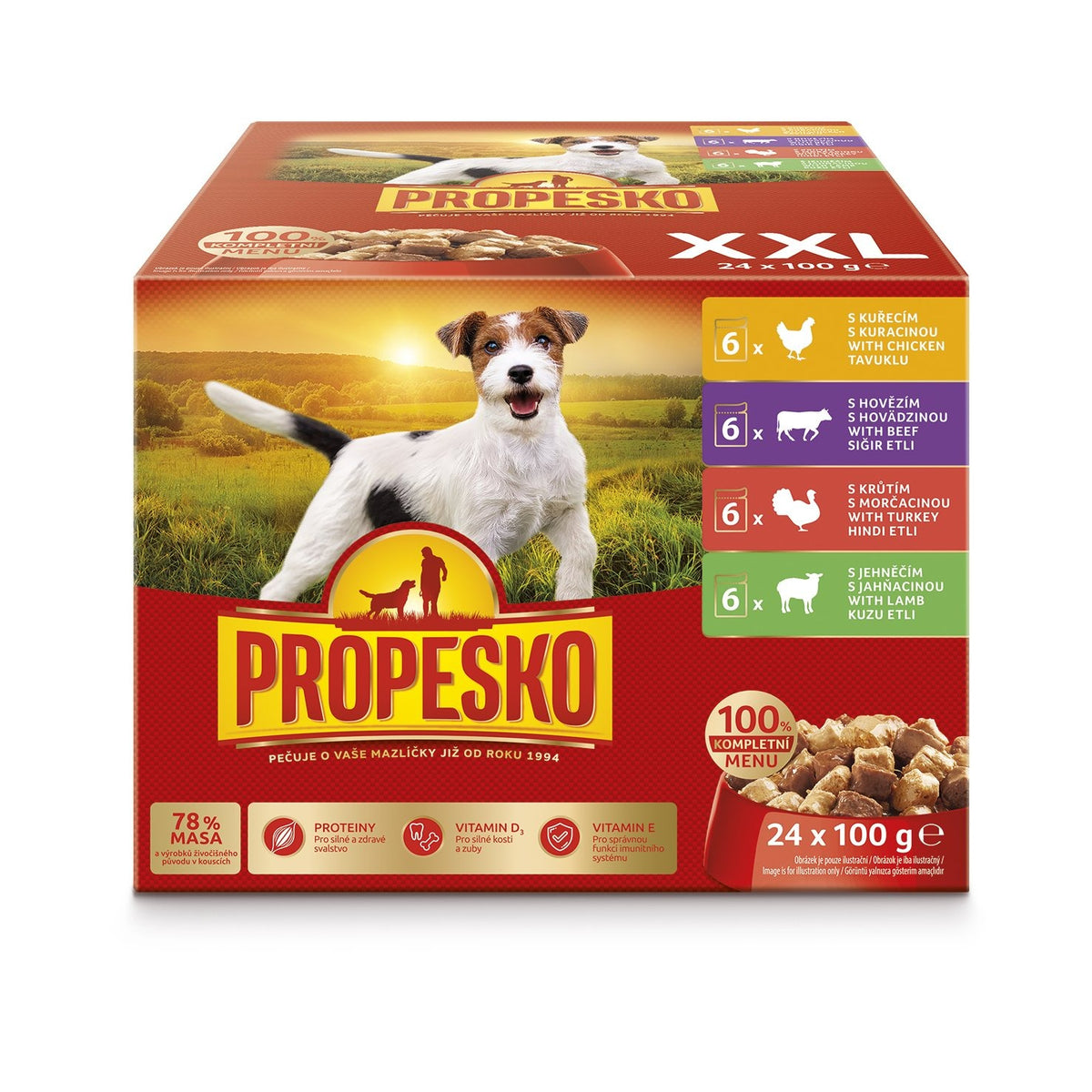 Pockets Propesko with chicken, beef, turkey and lamb 24 x 100 g