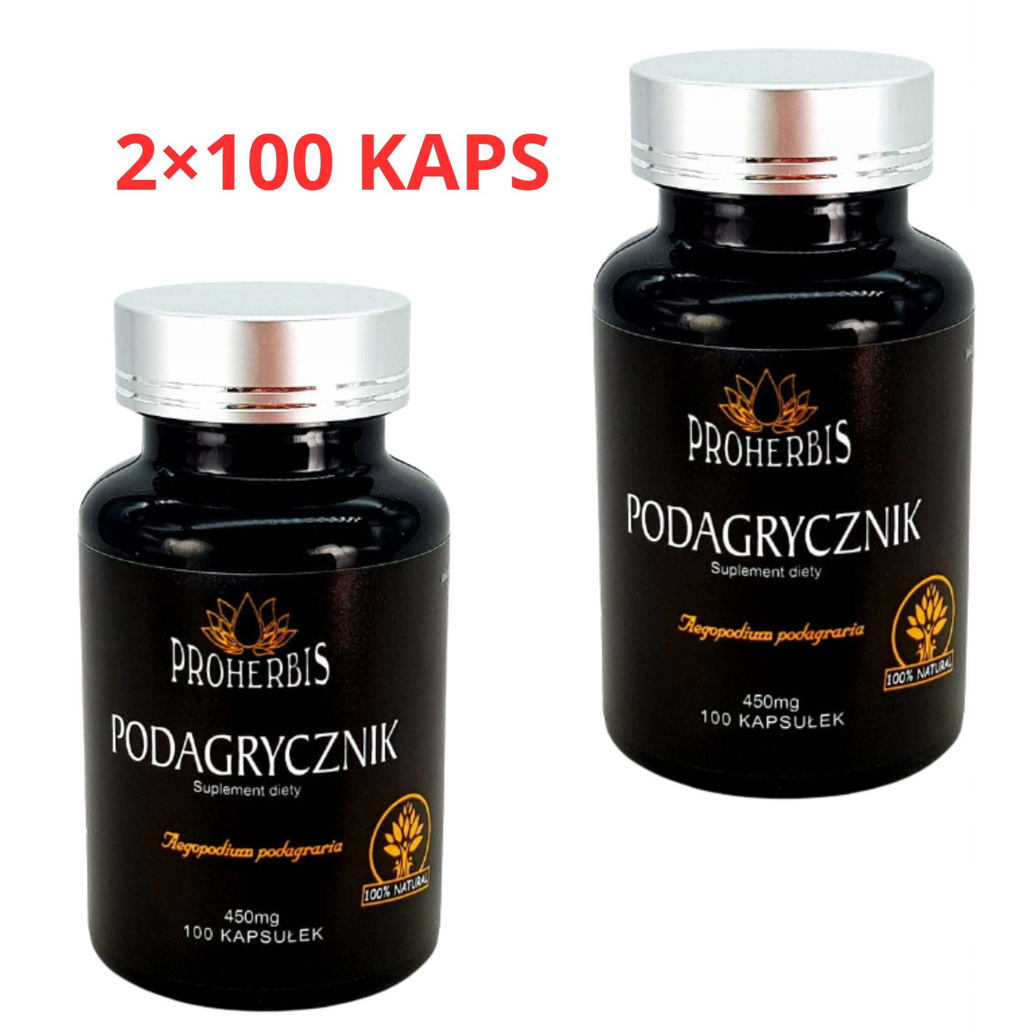 Podagrycznik 2×100 kaps 450 mg SET podagra joints Manufacturer code YUC2247