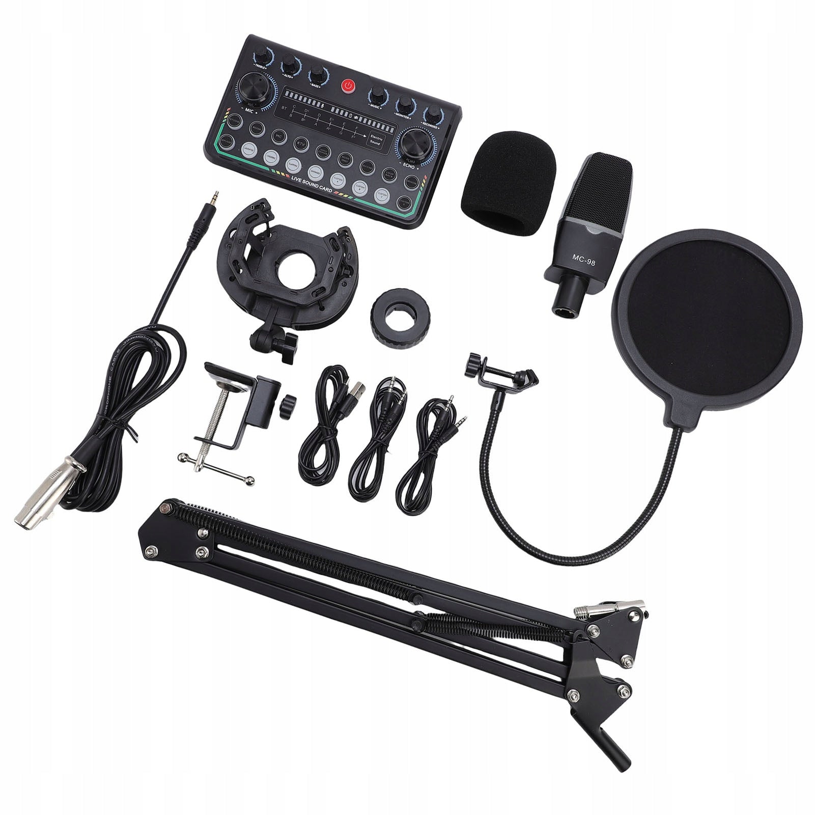Podcast Microphone Kit Microphone with Sound Card on 3M Brand no brand