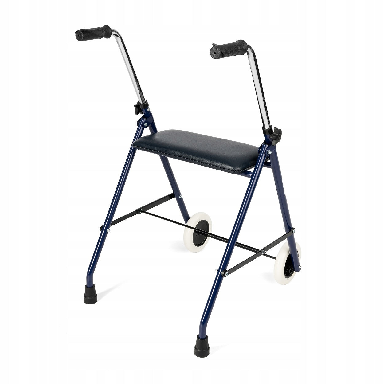 Ein Rollator mit zwei Rädern und einem Sitz 