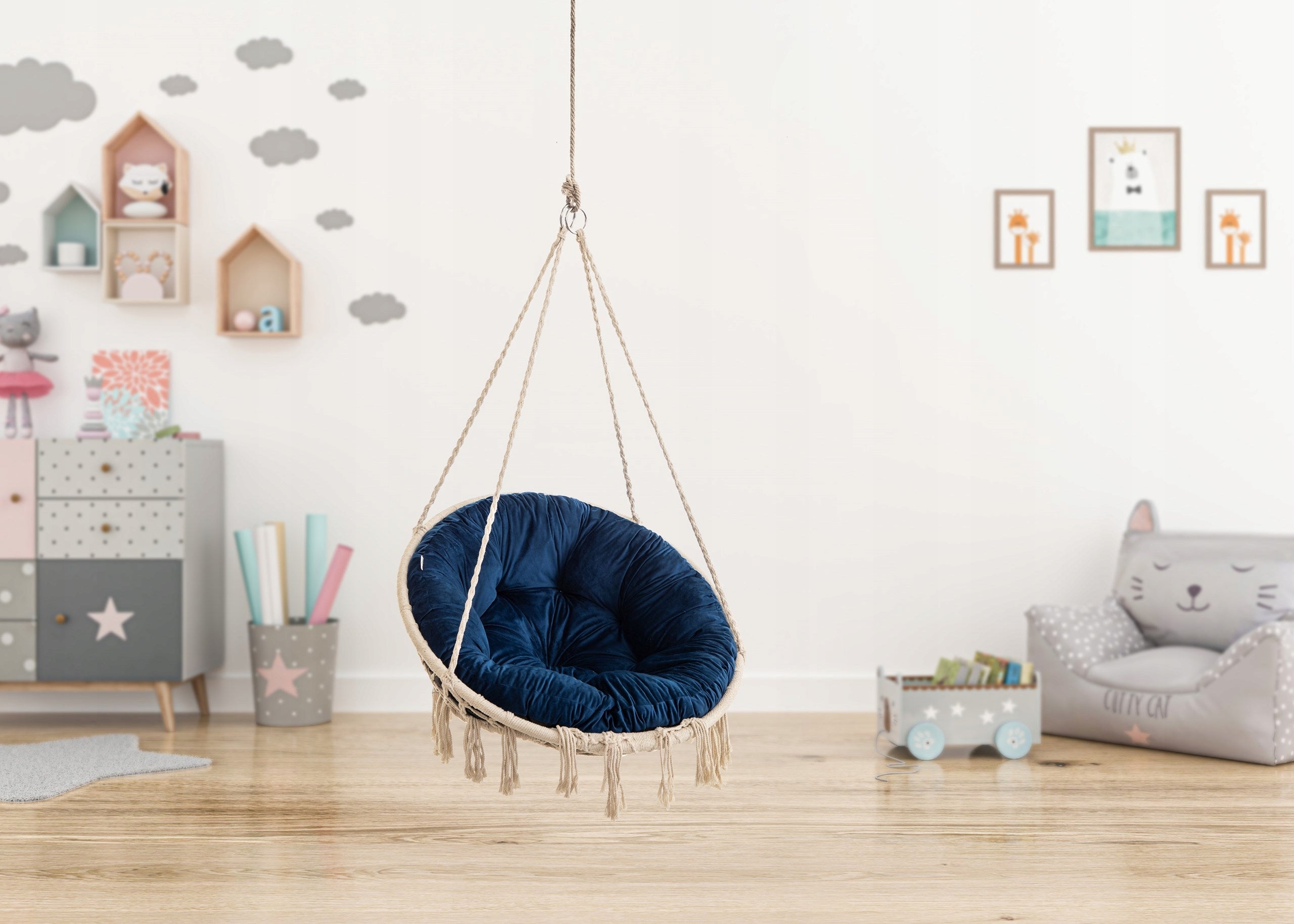 Stuhlkissen Hobbygarden Storch, blau 