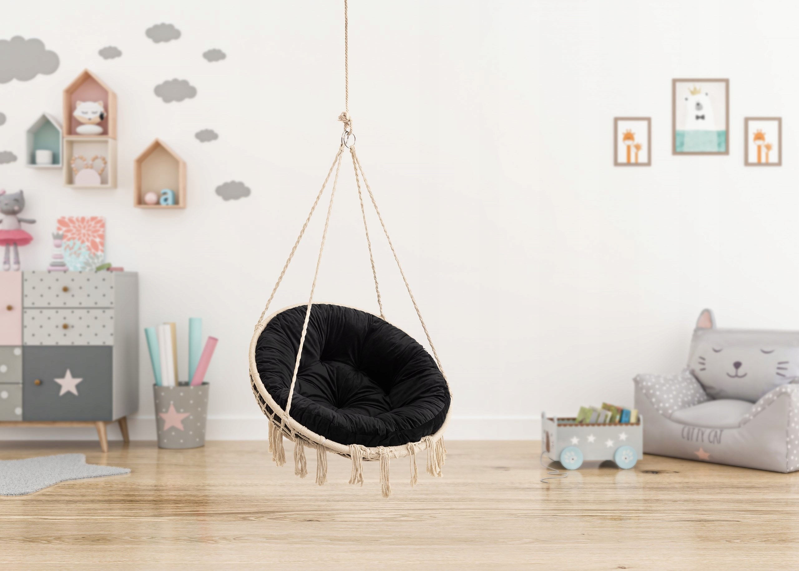 Stuhlkissen Hobbygarden Storch, schwarz 