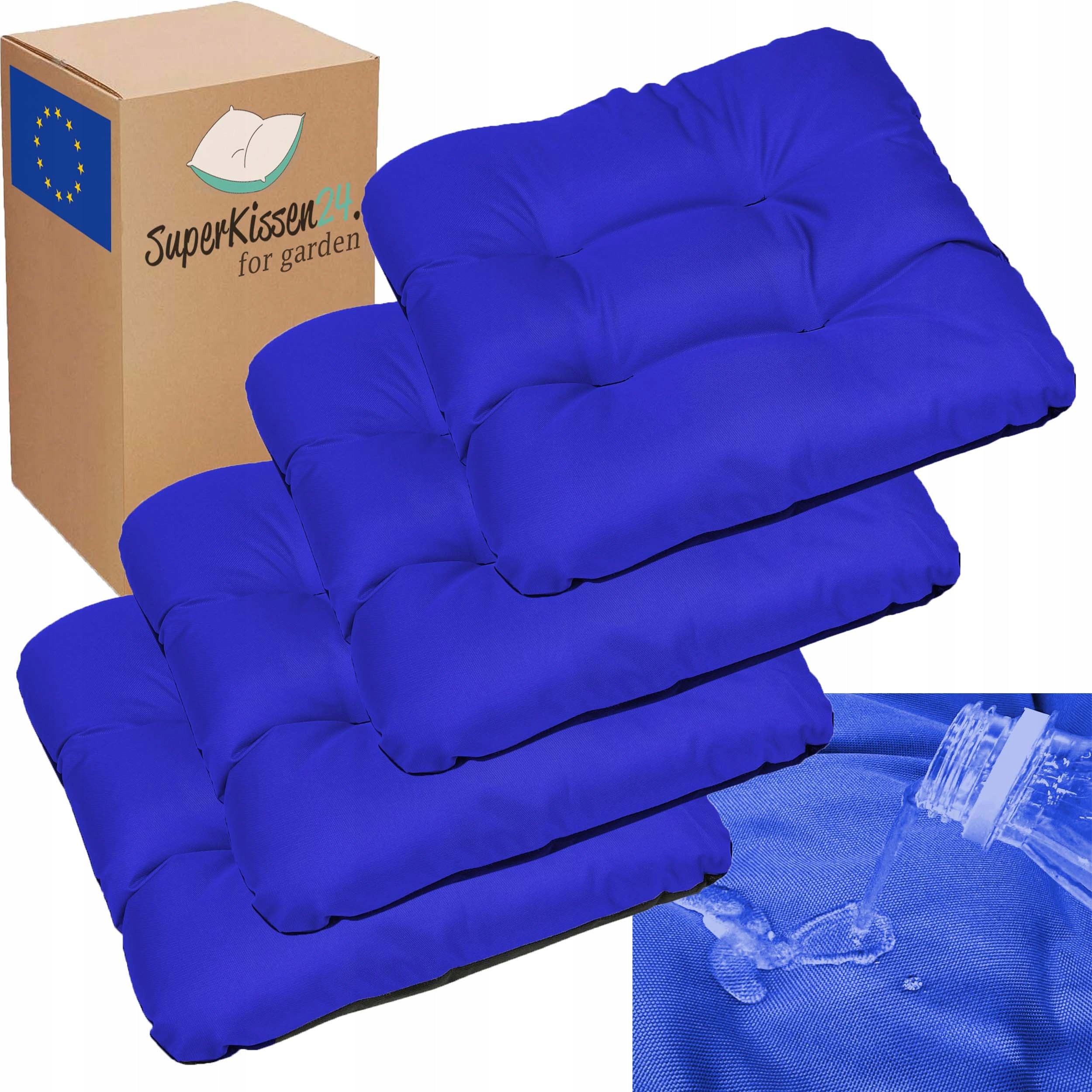 Gartenstuhlkissen SuperKissen24, 4 Stück, blau 