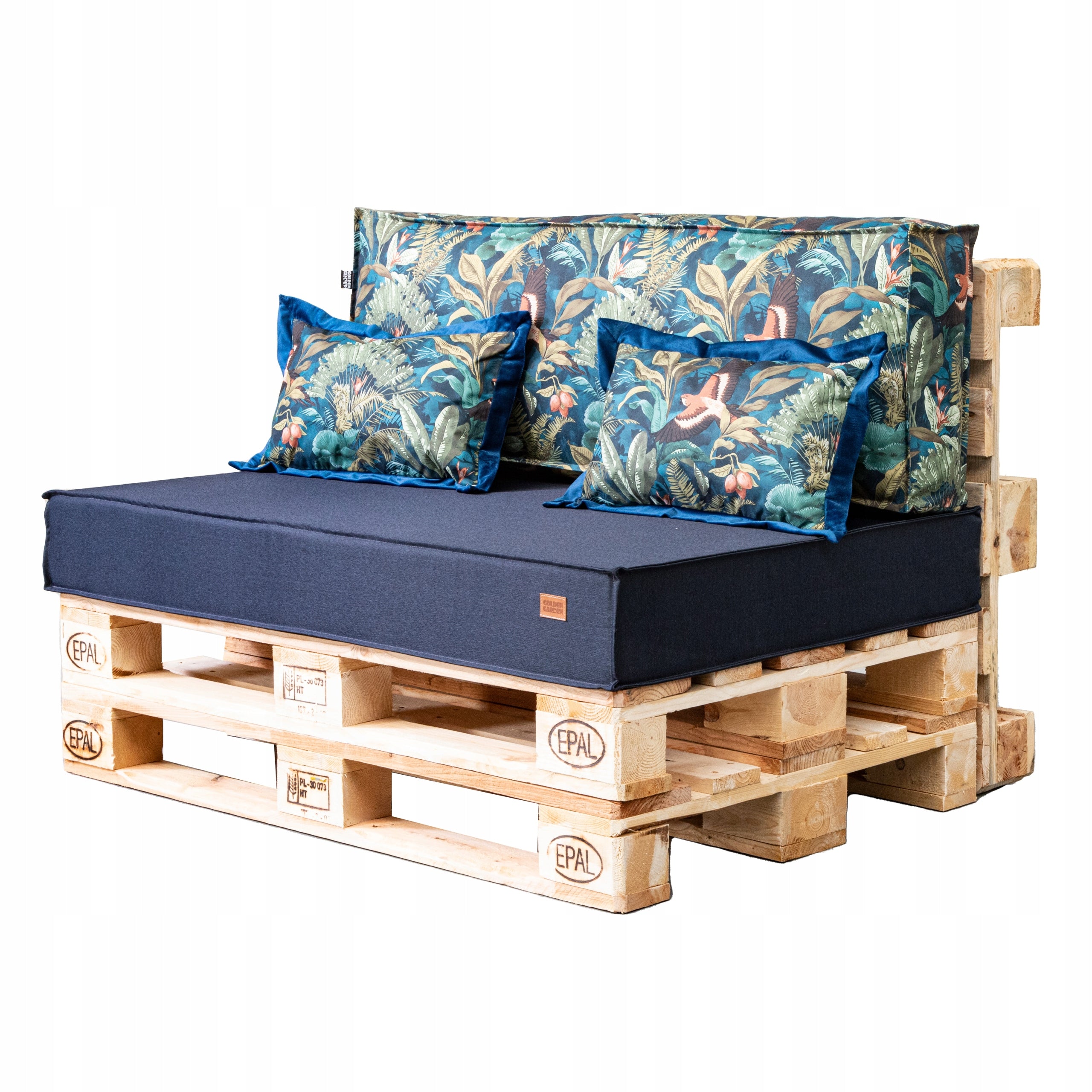 3er-Set Kissen für Europaletten, 120x80x15 cm, blau 