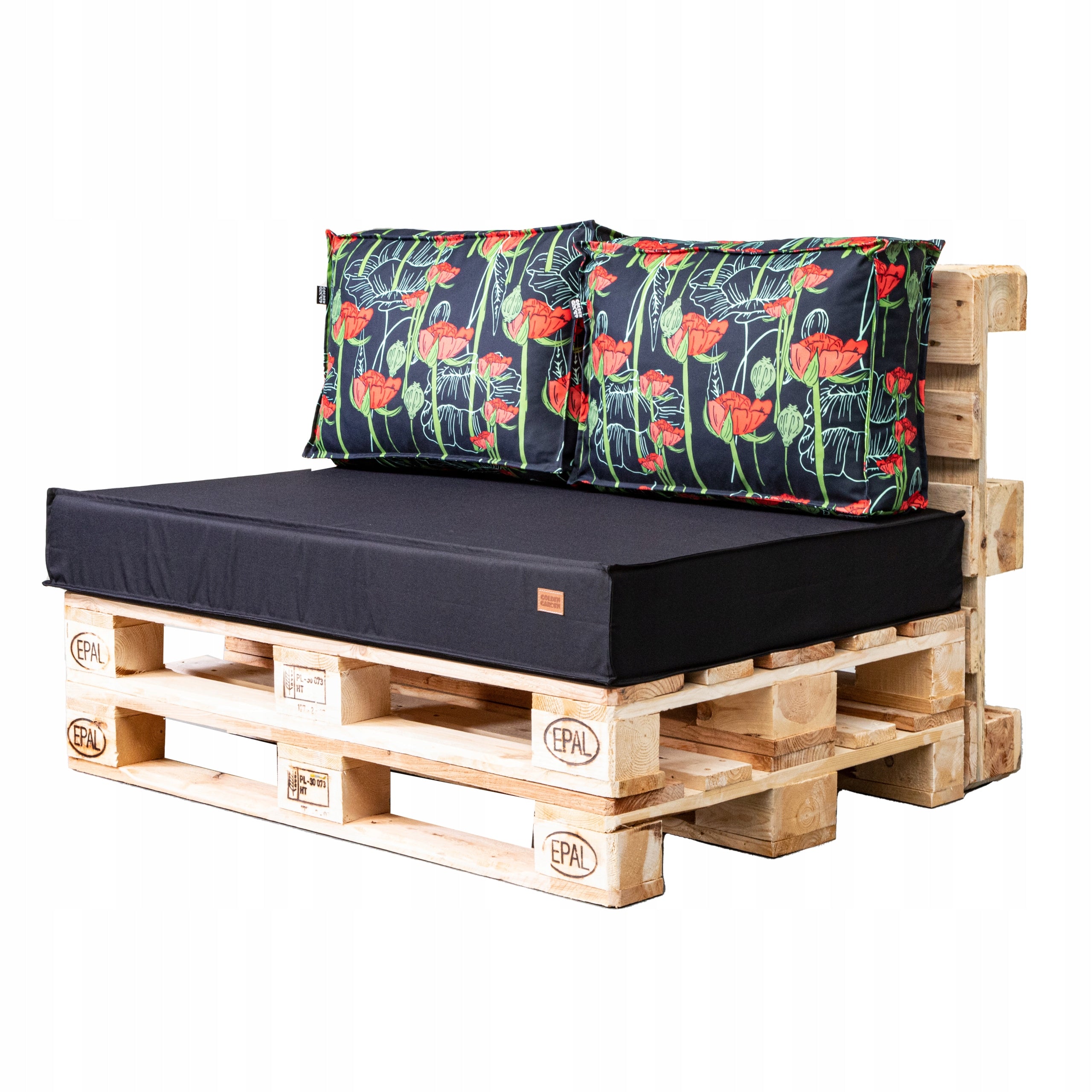 3er-Set Kissen für Europaletten, 120x80x15 cm, schwarz 
