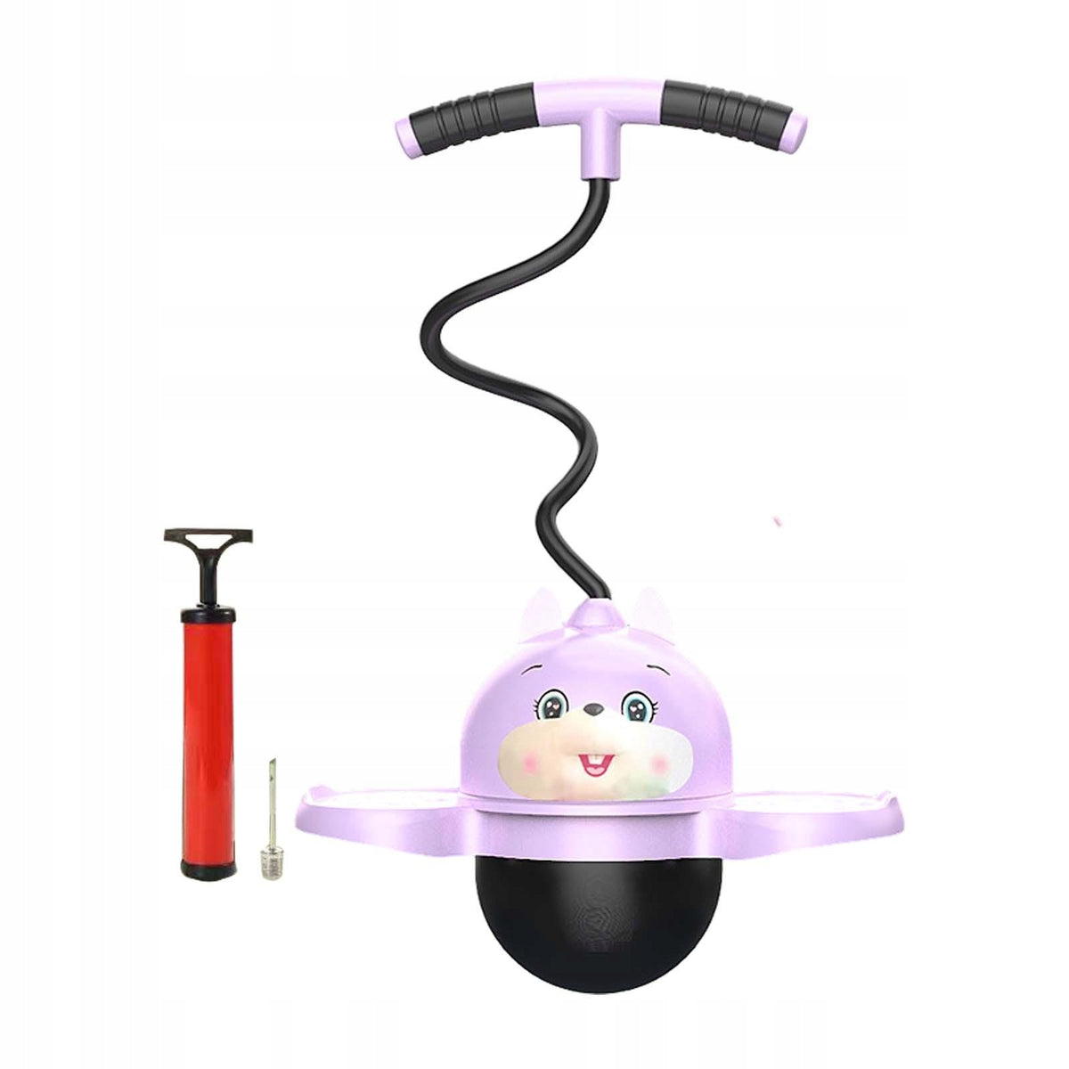Pogo Ball with Handle Kids Adults with Pump Pogo Stick for Body Rabbit Pink