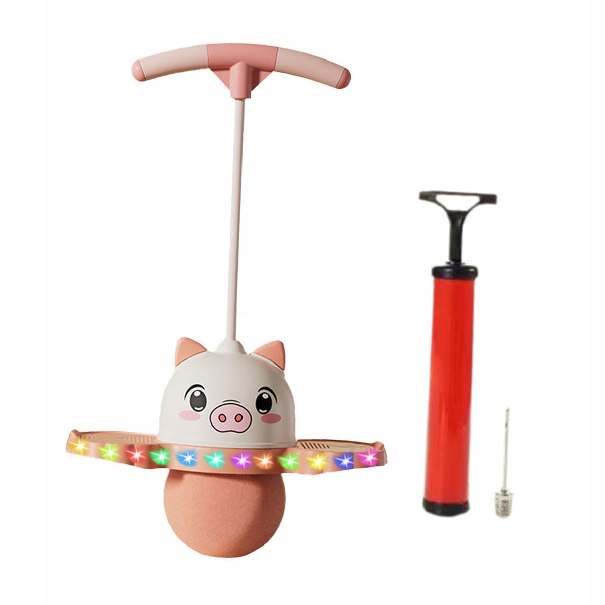 Pogo Jump Ball Balance Board Funny Strong Grip with Handle Bouncing Pink