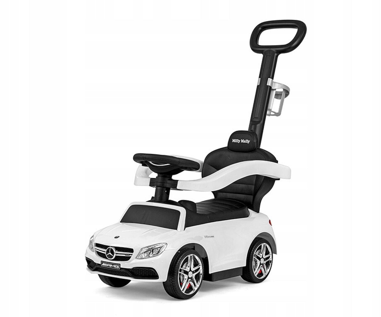 Push-Pull-Auto mit Griff Mercedes-AMG C63 Coupé Weiß 