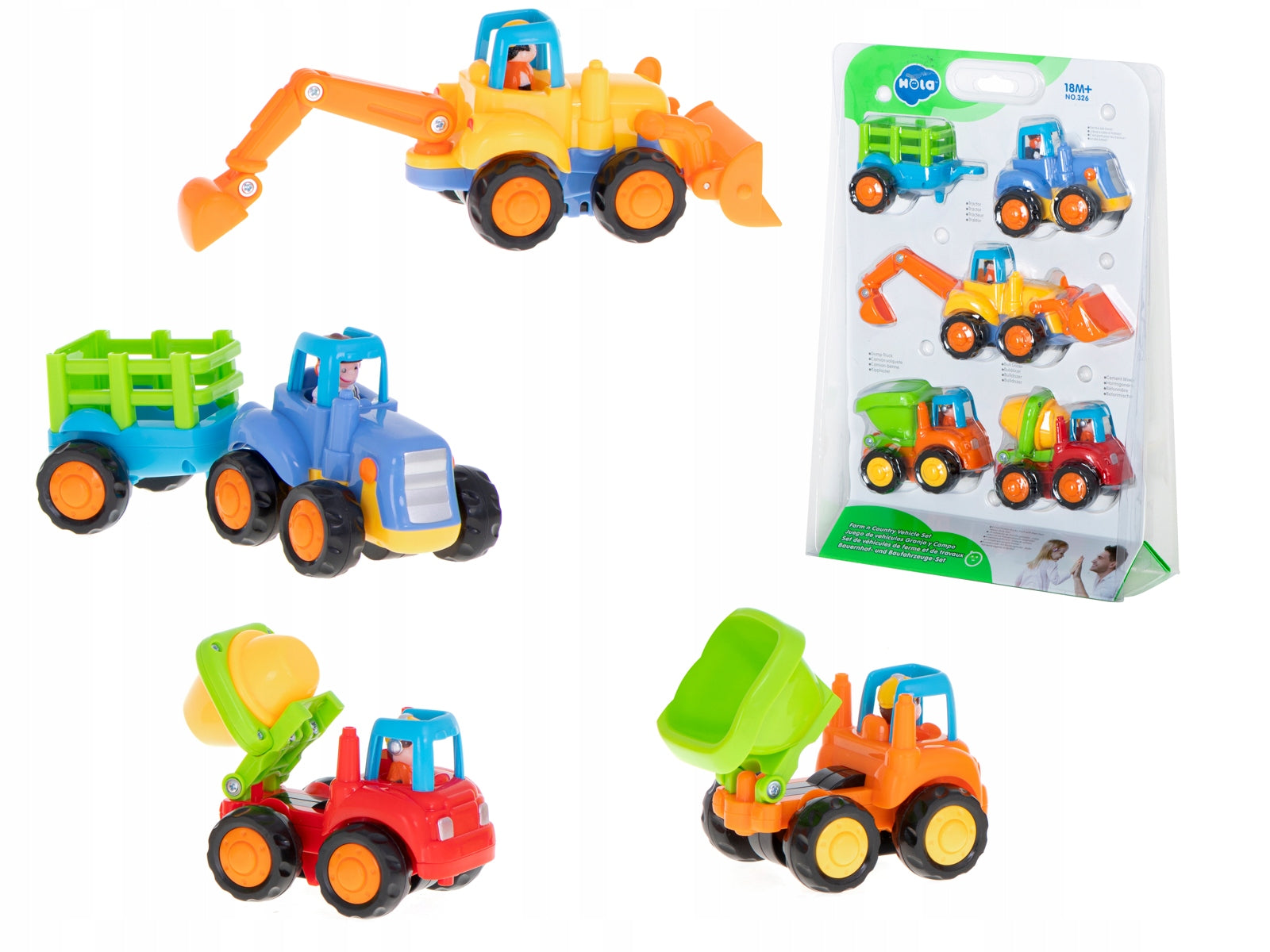 Plastikinių transporto priemonių rinkinys, 4 vnt.
