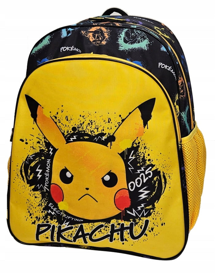 Pokemon black multi-chamber school backpack, shades of yellow and gold Manufacturer code 407551