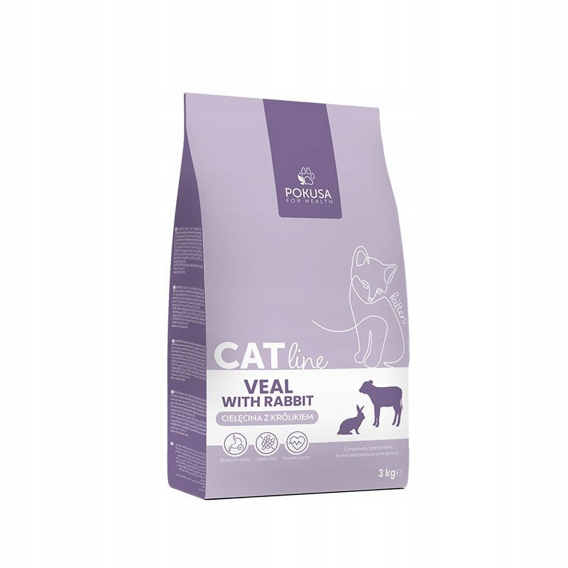 Pokusa CatLine Calf Dry Cat Food with Rabbit 3 kg